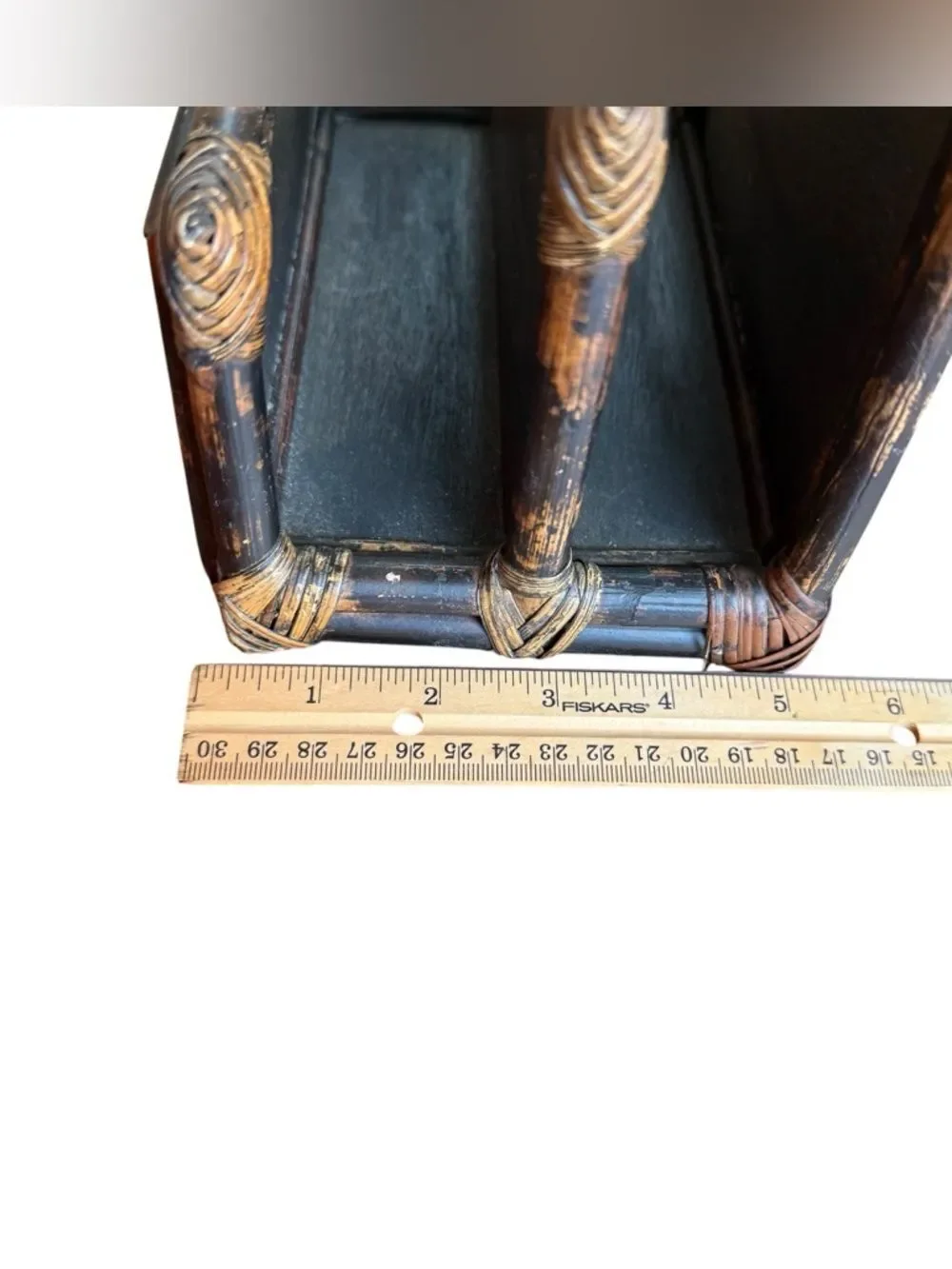Pier 1 Coastal Rattan Letter Holder Desk Organizer Brown Tan